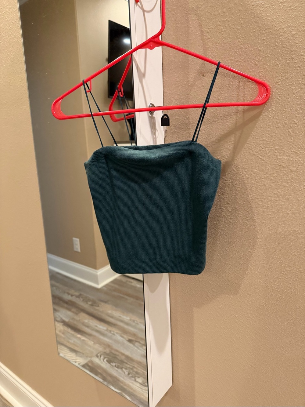 American Eagle Outfitters Dark Teal Spaghetti Strap Crop Cami